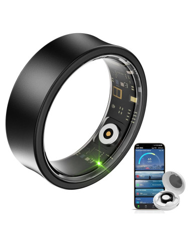 Anillo Inteligente Govllfoz 7 Negro Mate - Fitness, Sueño, Salud