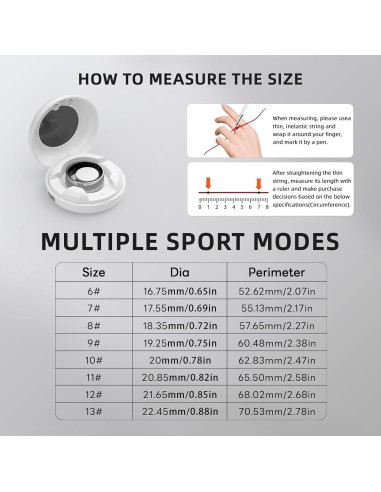 Anillo Inteligente Govllfoz 7 Negro Mate - Fitness, Sueño, Salud