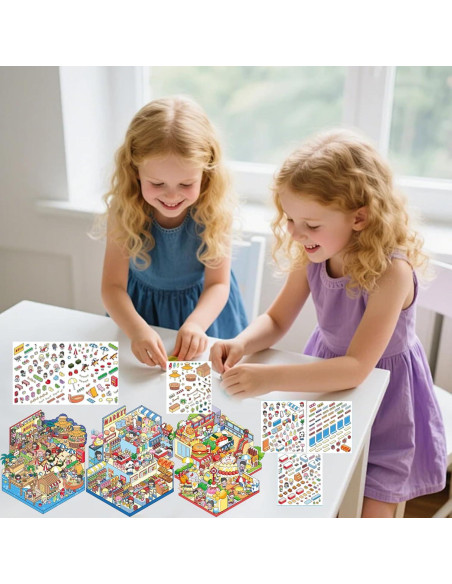 4 Juegos de Pegatinas 3D UoYYelly para Alivio del Estrés