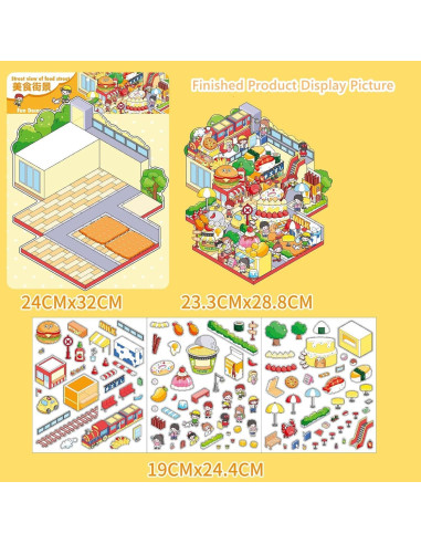 4 Juegos de Pegatinas 3D UoYYelly para Alivio del Estrés