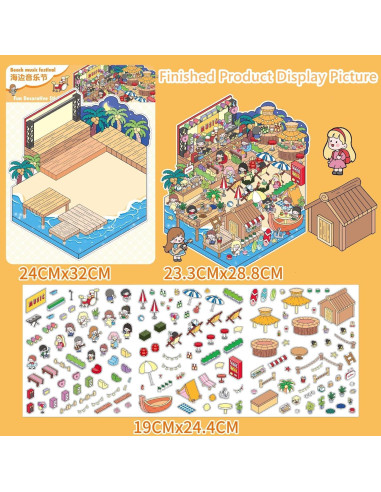 4 Juegos de Pegatinas 3D UoYYelly para Alivio del Estrés