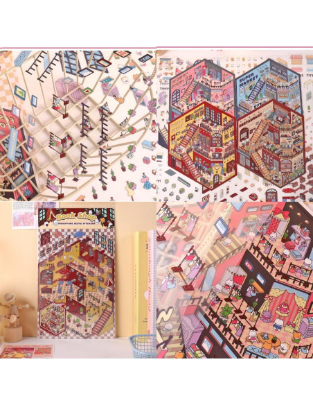 6 Sets Adhesivos 3D DIY Casa Affoto - Manualidades Creativas