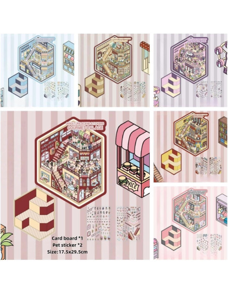 6 Sets Adhesivos 3D DIY Casa Affoto - Manualidades Creativas