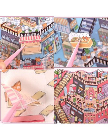 6 Sets Adhesivos 3D DIY Casa Affoto - Manualidades Creativas