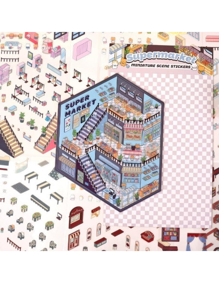 6 Sets Adhesivos 3D DIY Casa Affoto - Manualidades Creativas