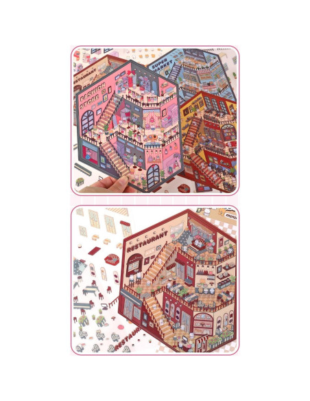 6 Sets Adhesivos 3D DIY Casa Affoto - Manualidades Creativas