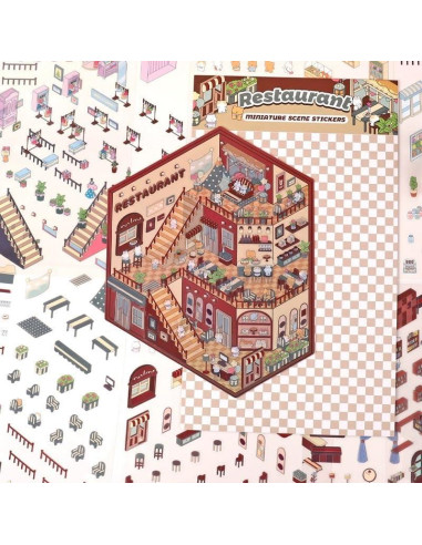 6 Sets Adhesivos 3D DIY Casa Affoto - Manualidades Creativas