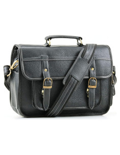 Bolsa de cámara de cuero de búfalo Handmade World 33x12.7cm