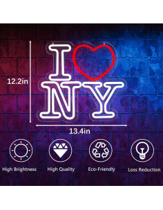 Luz de Neón LED Amor NY para Decoración de Pared 34.3x30.9cm 2