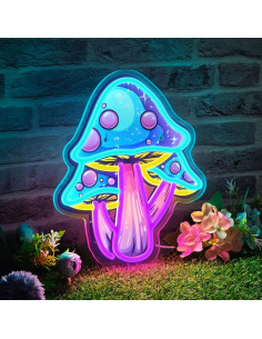 Luz de Neón LED Hongo Regulable JIARODEY 24.9x29.5cm 2