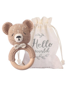 Sonajero de Madera Orgánico Mamimami Home Oso para Bebés