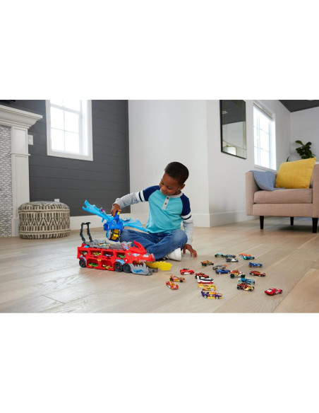 Juego de pista de coches Hot Wheels City Dragón Dual 2 Coches