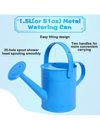 Regadera de Metal Finderomend 1.5L Azul para Niños