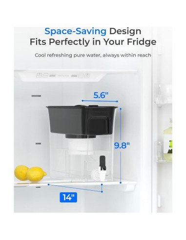 Dispensador de Agua Filtrada Waterdrop WD-WFD-02, 35 Tazas, Negro