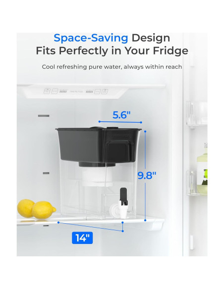 Dispensador de Agua Filtrada Waterdrop WD-WFD-02, 35 Tazas, Negro