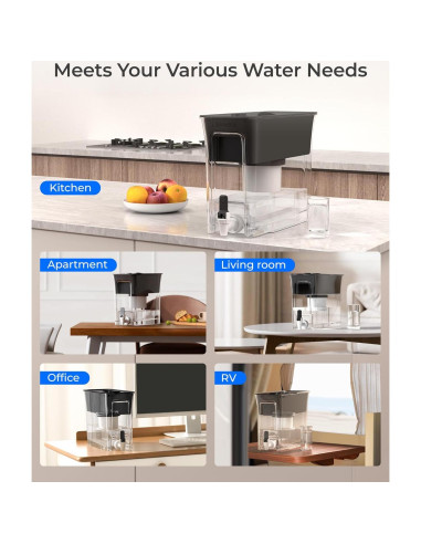 Dispensador de Agua Filtrada Waterdrop WD-WFD-02, 35 Tazas, Negro