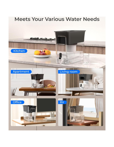 Dispensador de Agua Filtrada Waterdrop WD-WFD-02, 35 Tazas, Negro