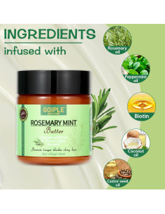 Mantequilla de Romero y Menta WOZUTUNT 118 ml - Hidratación y Crecimiento Cabello 2