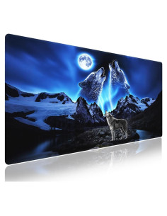 Alfombrilla de Ratón XXL Knseva 80x40 cm Lobo Gris