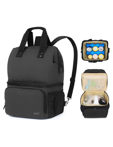 Bolsa para Extractor de Leche LUXJA Negra con Compartimentos