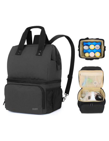 Bolsa para Extractor de Leche LUXJA Negra con Compartimentos