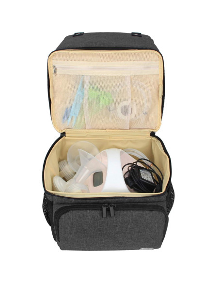 Bolsa para Extractor de Leche LUXJA Negra con Compartimentos