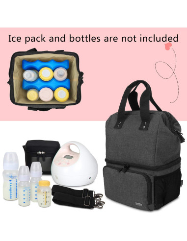 Bolsa para Extractor de Leche LUXJA Negra con Compartimentos