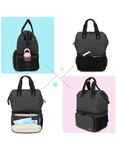 Bolsa para Extractor de Leche LUXJA Negra con Compartimentos