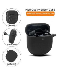 Funda de silicona Olytop para Bose QuietComfort Earbuds II/Ultra - Negro 2