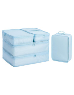 Cubos de Embalaje para Viaje CALACH 6 Piezas Nylon Azul