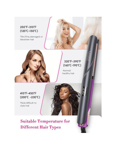 Plancha de Cabello Cerámica LANDOT QF-Z300 1.75" Ajustable