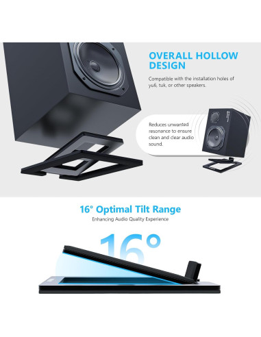 Soportes de Altavoces de Escritorio VKheroKV C-1 Negro