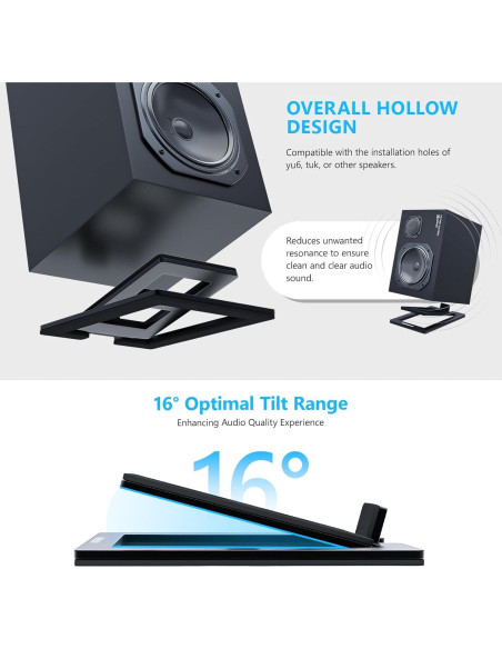 Soportes de Altavoces de Escritorio VKheroKV C-1 Negro