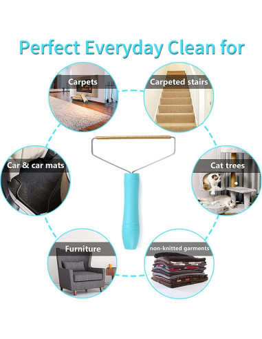 Removedor de Pelo de Mascota ANCAI Reutilizable Azul 16.6cm