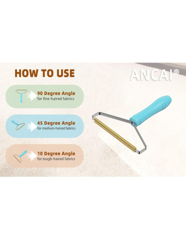Removedor de Pelo de Mascota ANCAI Reutilizable Azul 16.6cm