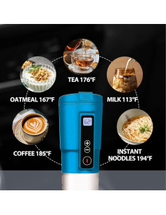 Taza de Café de Viaje GEEZO 385ml Acero Inoxidable Control Temperatura 2