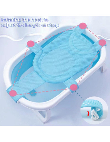 Alfombrilla de Asiento para Baño de Bebé Azul Claro Ajustable