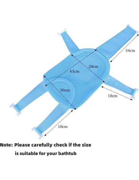 Alfombrilla de Asiento para Baño de Bebé Azul Claro Ajustable