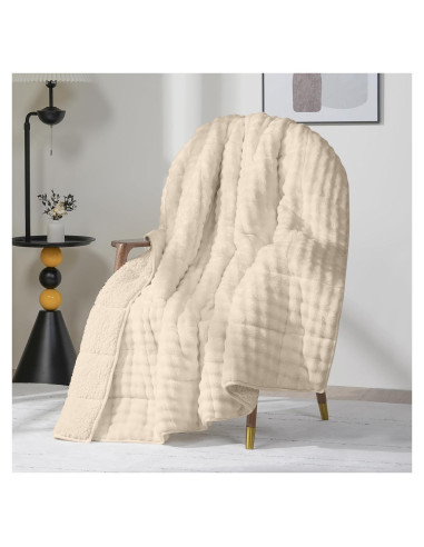 Manta con peso Cottonblue 6.8kg 122x183cm Beige Sherpa