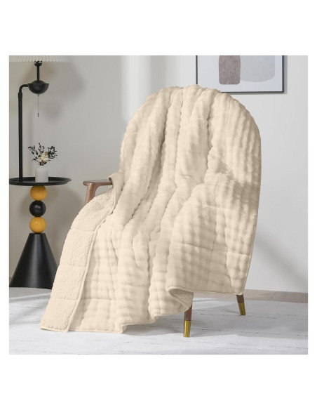 Manta con peso Cottonblue 6.8kg 122x183cm Beige Sherpa