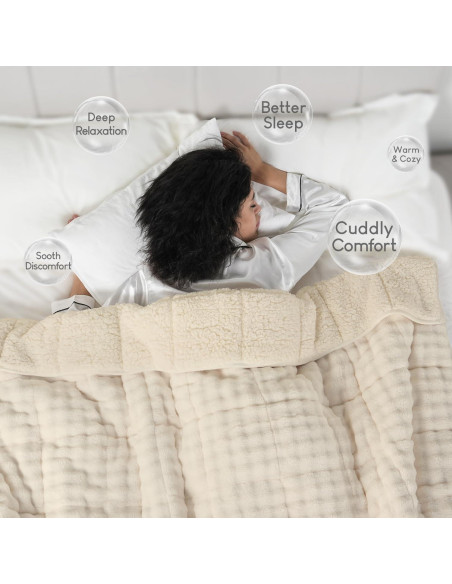 Manta con peso Cottonblue 6.8kg 122x183cm Beige Sherpa