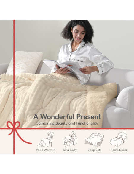 Manta con peso Cottonblue 6.8kg 122x183cm Beige Sherpa