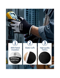 Guantes de Trabajo Aislantes Defway 400V Impermeables Antideslizantes 2