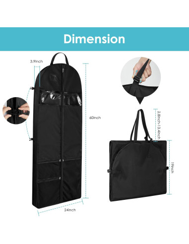 Bolsa de Ropa para Viaje EASYSO 152 cm Resistente con Ventanas