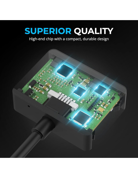 Adaptador de Audio USB-C a 3.5mm SABRENT 100W PD 24-bit 96KHz