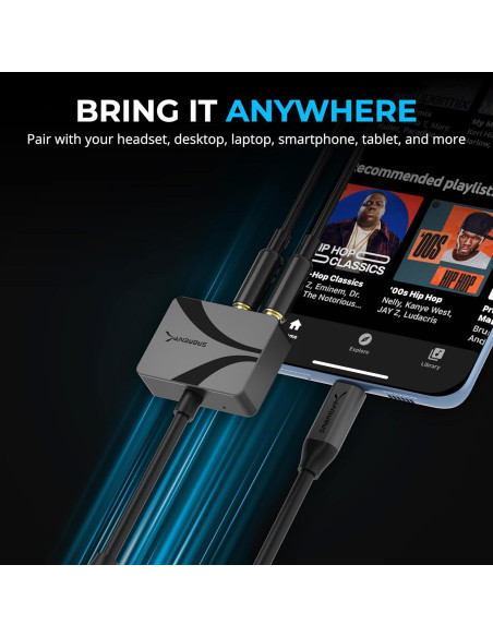 Adaptador de Audio USB-C a 3.5mm SABRENT 100W PD 24-bit 96KHz