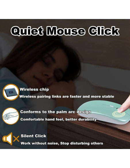 Conjunto Teclado y Ratón Bluetooth Ergonómico Recargable Verde