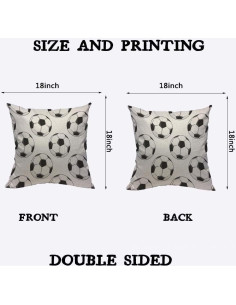 Funda de Almohada Cuadrada TKS MITLAN 45x45 cm Patrón Fútbol 2