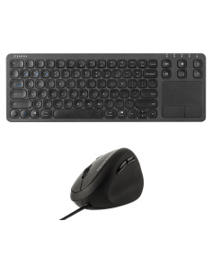 Teclado Bluetooth Multi Dispositivo SANWA con Touchpad y Ratón Ergonómico Vertical