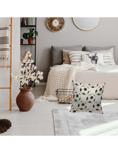 Funda de Almohada Cuadrada TKS MITLAN 45x45 cm Patrón Fútbol